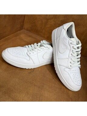Nike Air Jordan 1 Low Golf Triple White Croc Shoes Mens 11 Sneakers DD9315-110